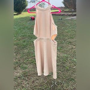 Gold dress with side cut outs